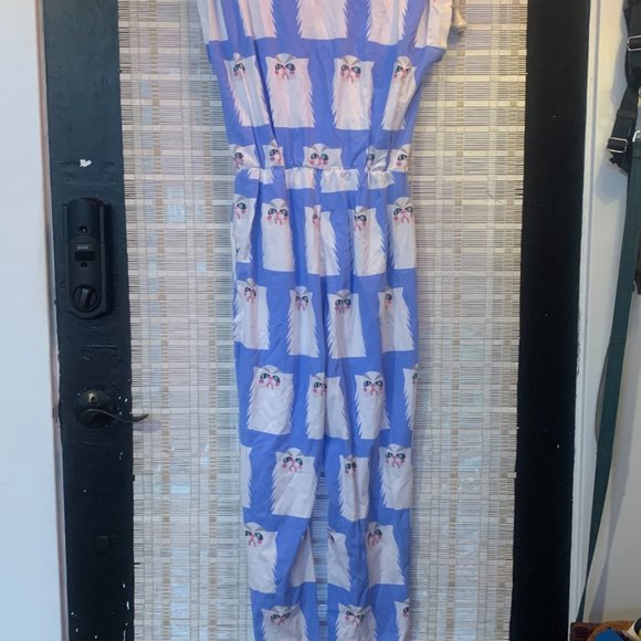 RARE NWT Nooworks Tonya Grumpy Cat Magic Suit Light Blue Jumpsuit Medium - Picture 8 of 12